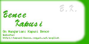 bence kapusi business card